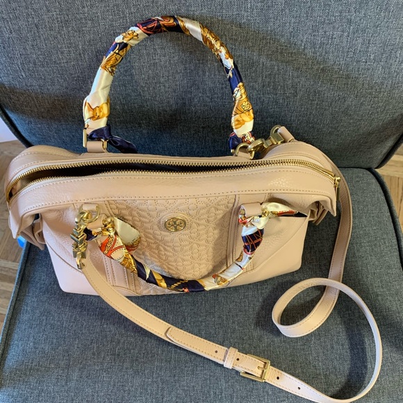 Rare Tory Burch bag Quilted pattern Scarf wrapped - Picture 5 of 9